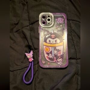 Purple Kuromi Phone Case with Charm For Iphone 11 Pro